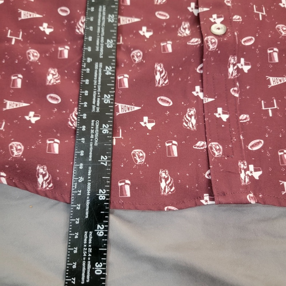Texas A&M Aggies Burlebo Shirt Mens Medium Button Up All Over Print SS AOP - Picture 5 of 6